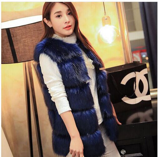 Arrival Winter Warm Fashion Women Import Coat Fur Vest High-Grade Faux Fur Coat Fox Fur Long Vest Plus Size-Dollar Bargains Online Shopping Australia