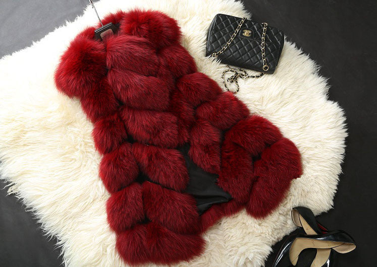 Arrival Winter Warm Fashion Women Import Coat Fur Vest High-Grade Faux Fur Coat Fox Fur Long Vest Plus Size-Dollar Bargains Online Shopping Australia