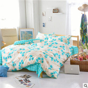 Home Textiles cotton Polyester Black&white Plaid 4pcs bedding sets bed linen bed sheet + duvet cover +Pillowcase,-Dollar Bargains Online Shopping Australia