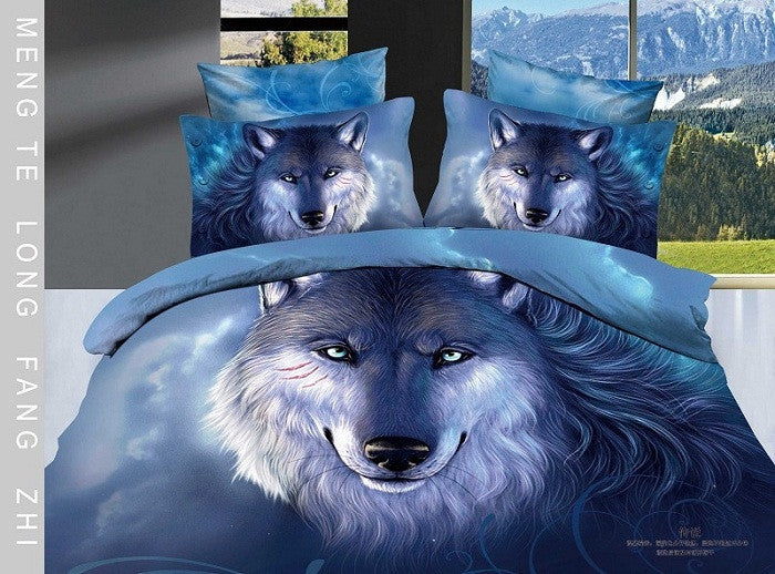 LUXURY 100%cotton 3D animal leopard rose tiger wolf lion bedding bed sheet set bedclothes duvet cover set bedding set-Dollar Bargains Online Shopping Australia