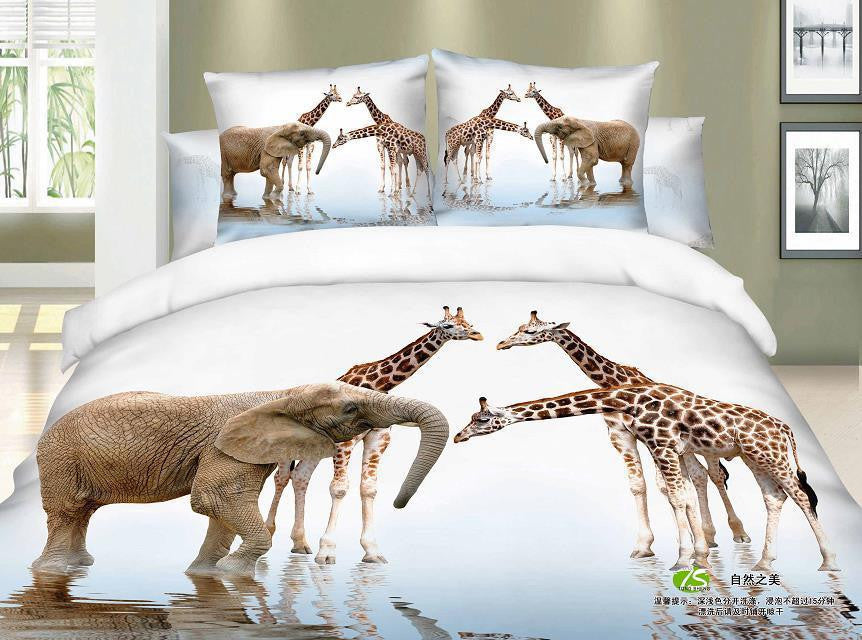 LUXURY 100%cotton 3D animal leopard rose tiger wolf lion bedding bed sheet set bedclothes duvet cover set bedding set-Dollar Bargains Online Shopping Australia