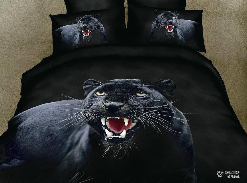 LUXURY 100%cotton 3D animal leopard rose tiger wolf lion bedding bed sheet set bedclothes duvet cover set bedding set-Dollar Bargains Online Shopping Australia