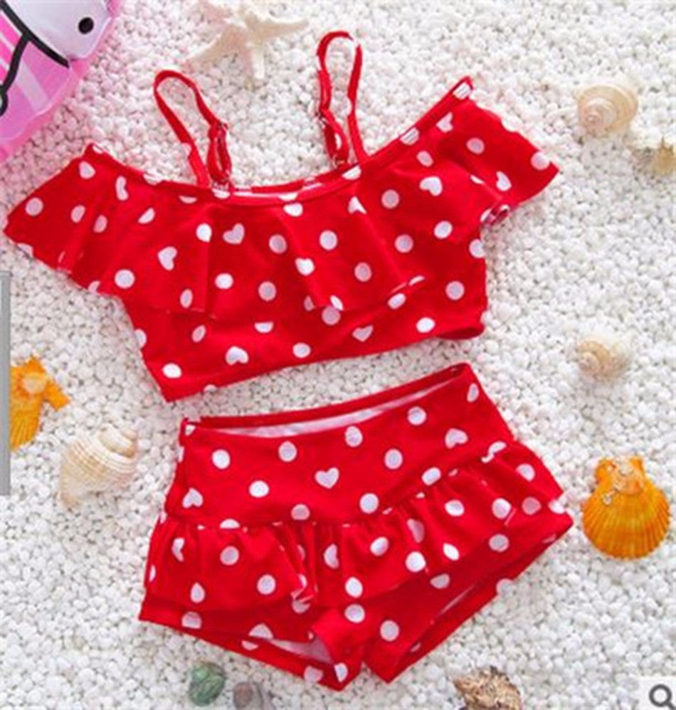 High Quality Children's swimsuit girls wave point princess girls bathing swimsuit Girls two piece swimwear swimming suit-Dollar Bargains Online Shopping Australia