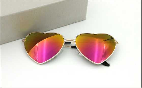 Vintage Peach heart lens Sunglasses Men/women Polarized Retro Coating Sun Glasses Round-Dollar Bargains Online Shopping Australia