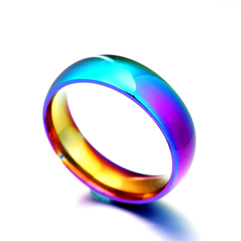 Men Women Rainbow Colorful Ring Titanium Steel Wedding Band Ring Width 2mm 4mm 6mm 8mm Size 5-13 Gift-Dollar Bargains Online Shopping Australia