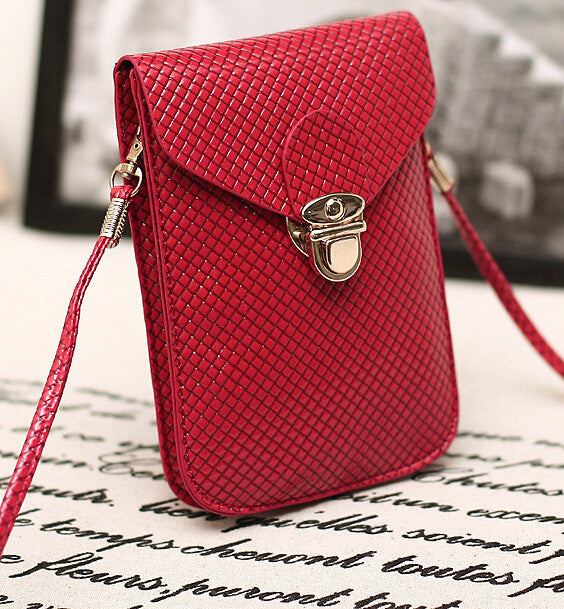 Fashion Rose Women Mini Small Cross Body Bags Cell Phone Bag Bolsas de Marca PU Leather Plaid Purse Messenger Bag Shoulder Bag-Dollar Bargains Online Shopping Australia