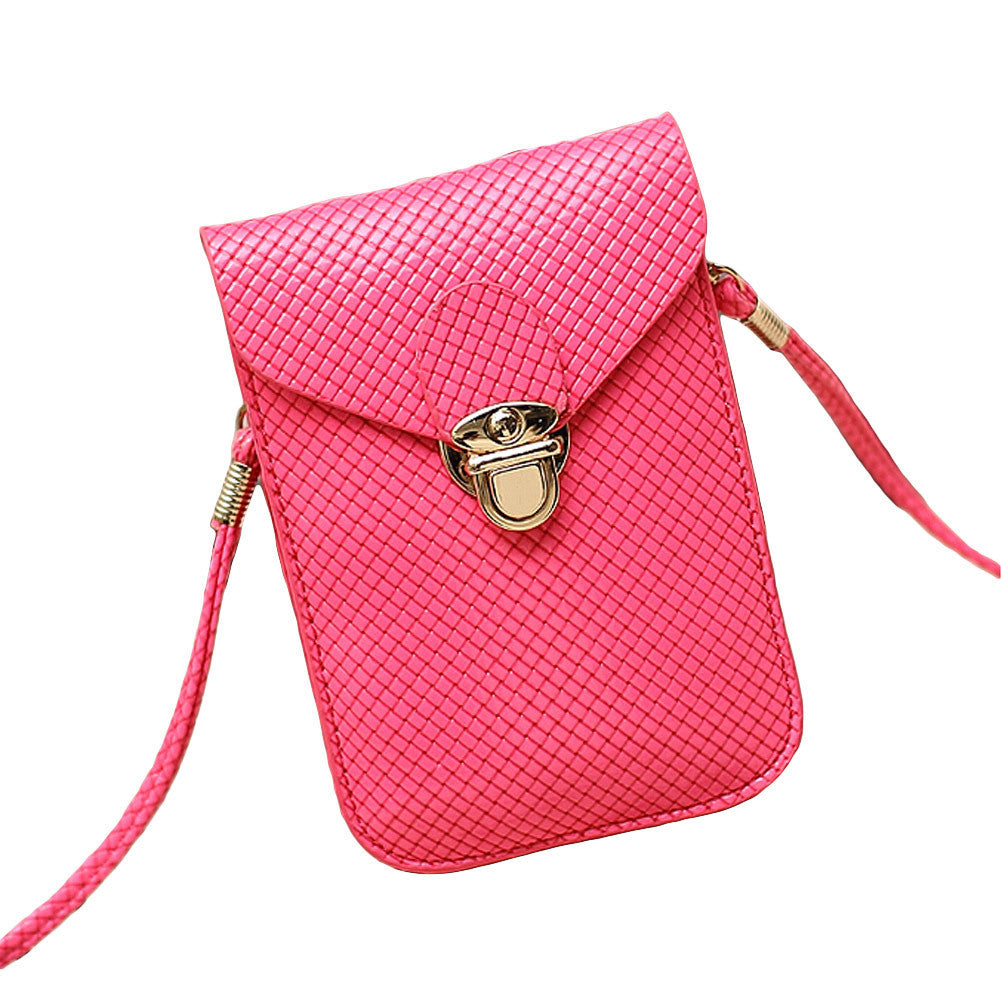 Fashion Rose Women Mini Small Cross Body Bags Cell Phone Bag Bolsas de Marca PU Leather Plaid Purse Messenger Bag Shoulder Bag-Dollar Bargains Online Shopping Australia