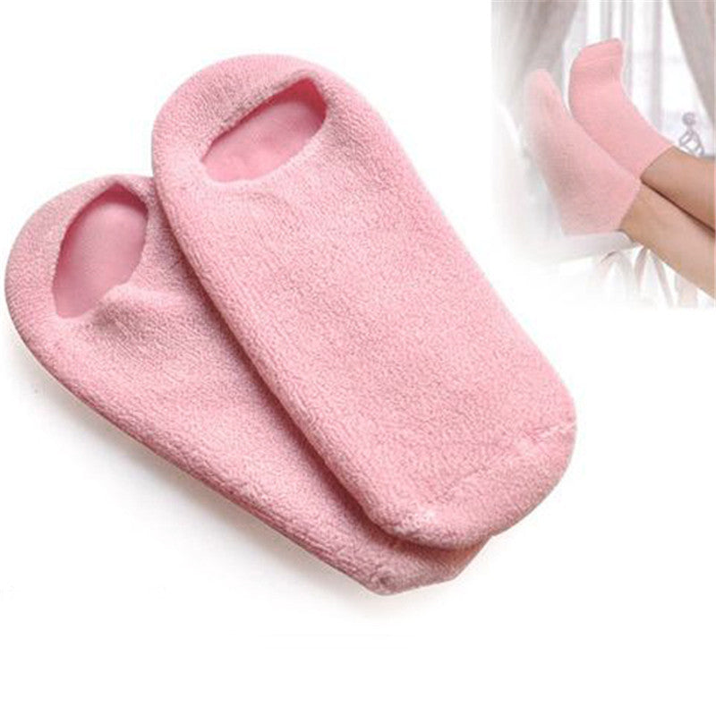 1 Pair Pink Moisturizing Soften Repair Cracked Foot Skin Treatment Gel Spa Socks Foot Care Stretchable for Women-Dollar Bargains Online Shopping Australia