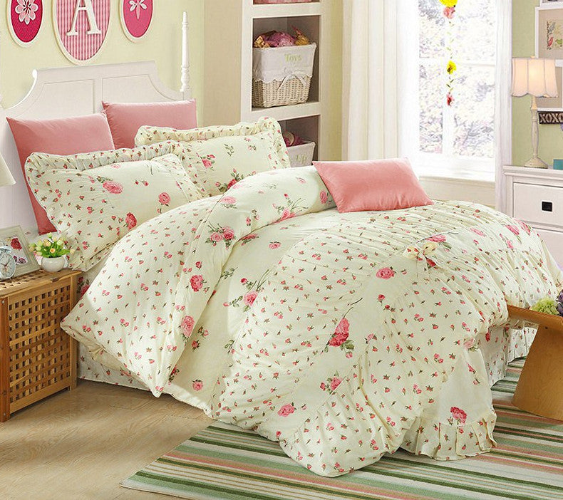 100% Cotton Classic Princess Polka Dot Girls Bedding Sets Bedroom Bed Sheet Duvet Cover Pillowcase Twin Queen King size-Dollar Bargains Online Shopping Australia