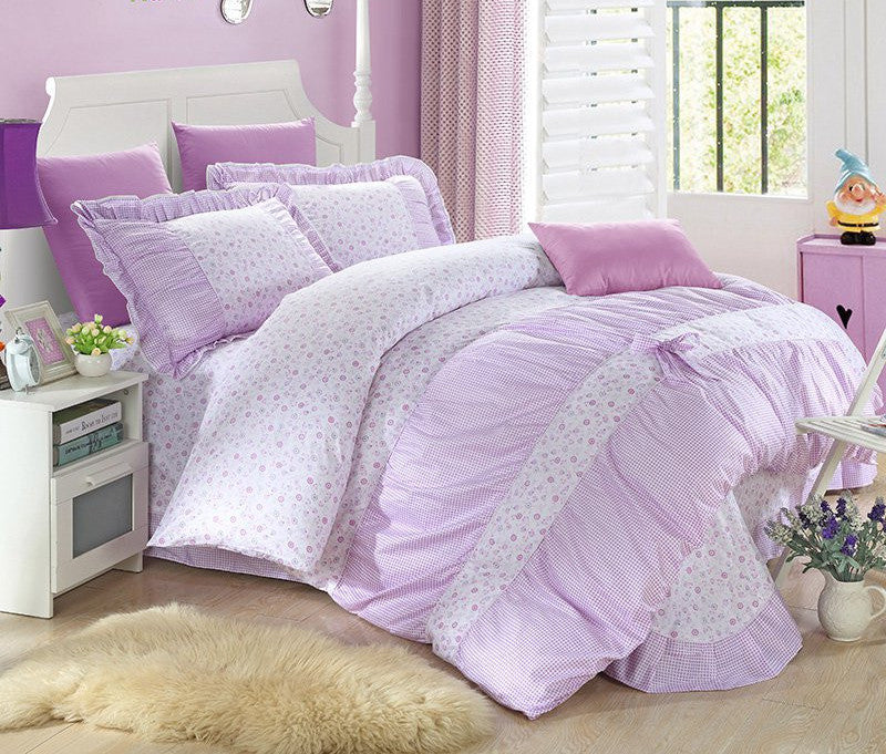 100% Cotton Classic Princess Polka Dot Girls Bedding Sets Bedroom Bed Sheet Duvet Cover Pillowcase Twin Queen King size-Dollar Bargains Online Shopping Australia
