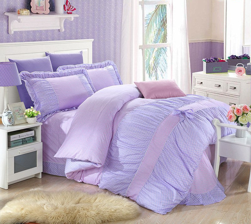 100% Cotton Classic Princess Polka Dot Girls Bedding Sets Bedroom Bed Sheet Duvet Cover Pillowcase Twin Queen King size-Dollar Bargains Online Shopping Australia