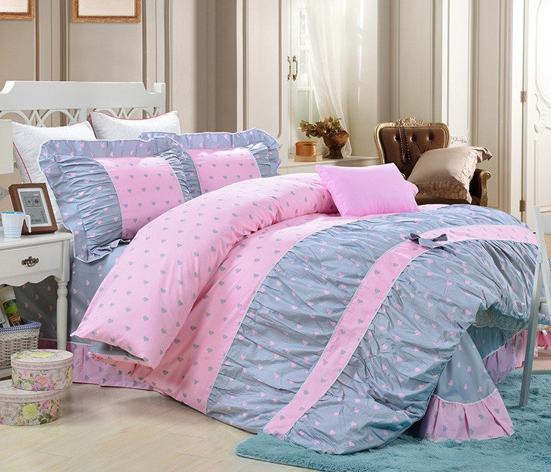 100% Cotton Classic Princess Polka Dot Girls Bedding Sets Bedroom Bed Sheet Duvet Cover Pillowcase Twin Queen King size-Dollar Bargains Online Shopping Australia