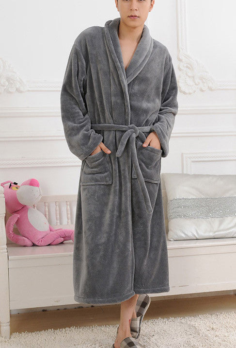 Winter Autumn thick flannel men's women's Bath Robes gentlemen's homewear male sleepwear lounges pajamas pyjamas-Dollar Bargains Online Shopping Australia
