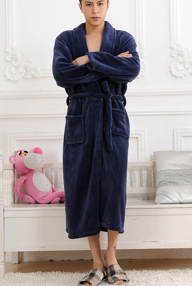 Winter Autumn thick flannel men's women's Bath Robes gentlemen's homewear male sleepwear lounges pajamas pyjamas-Dollar Bargains Online Shopping Australia