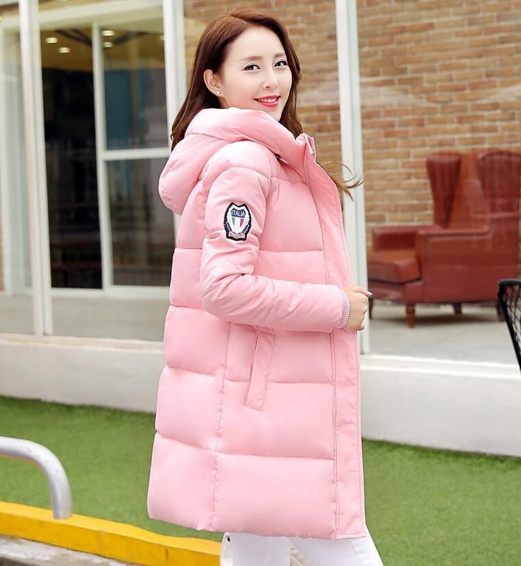 Fashion Long Winter Jacket Women Slim Female Coat Thicken Parka Down Cotton Clothing Red Clothing Hooded Student-Dollar Bargains Online Shopping Australia
