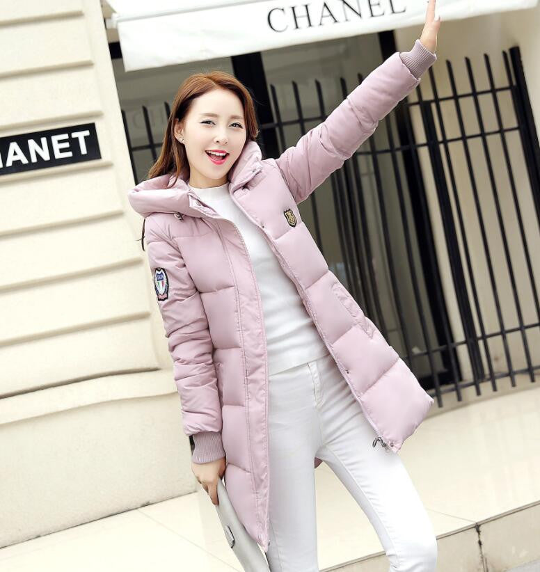 Fashion Long Winter Jacket Women Slim Female Coat Thicken Parka Down Cotton Clothing Red Clothing Hooded Student-Dollar Bargains Online Shopping Australia