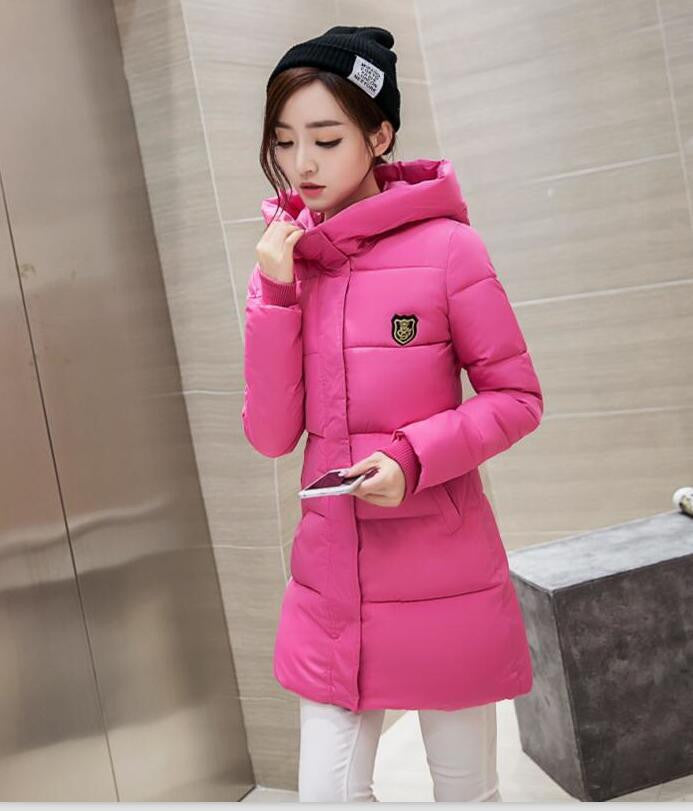 Fashion Long Winter Jacket Women Slim Female Coat Thicken Parka Down Cotton Clothing Red Clothing Hooded Student-Dollar Bargains Online Shopping Australia