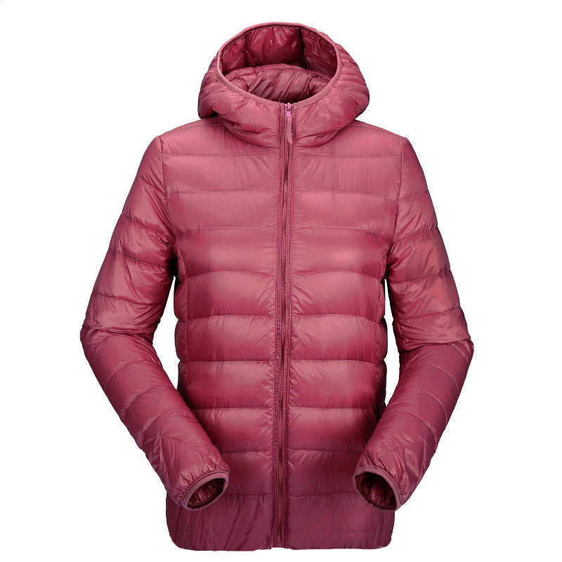 women ultra light down jacket hooded winter duck down jackets women slim long sleeve parka zipper coats pockets solid-Dollar Bargains Online Shopping Australia