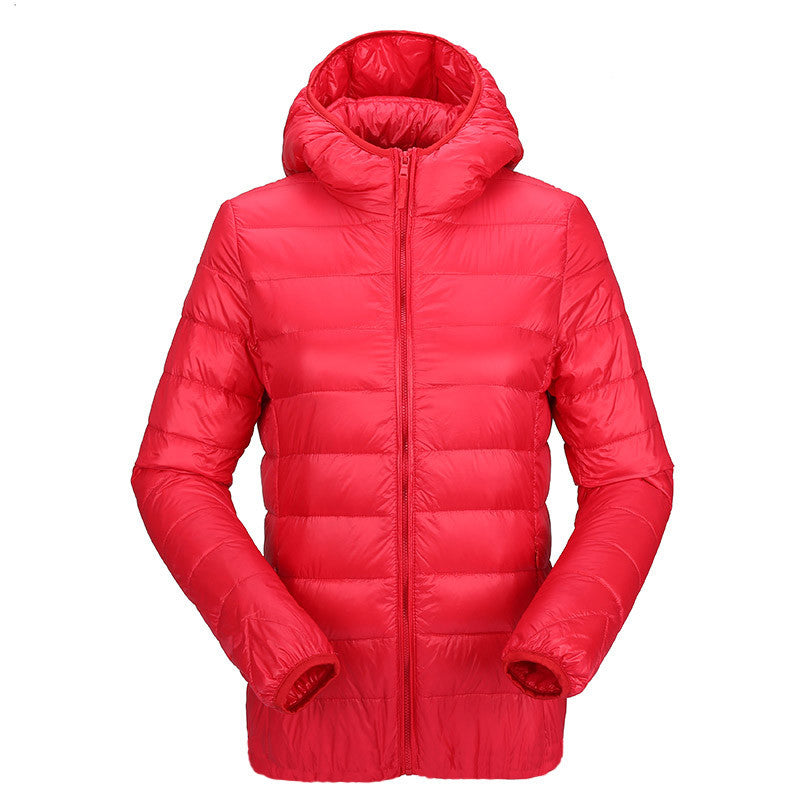 women ultra light down jacket hooded winter duck down jackets women slim long sleeve parka zipper coats pockets solid-Dollar Bargains Online Shopping Australia