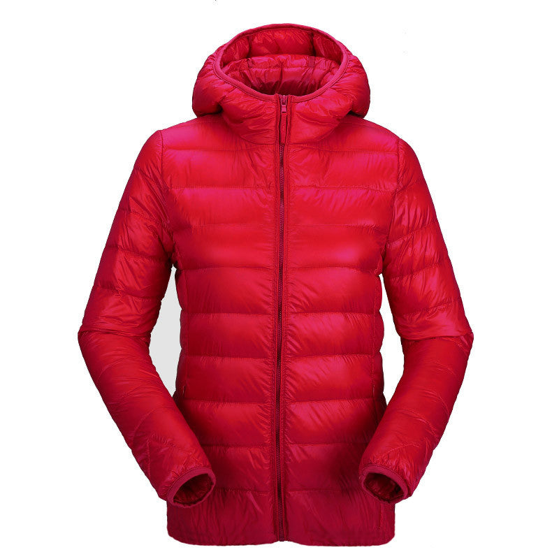 women ultra light down jacket hooded winter duck down jackets women slim long sleeve parka zipper coats pockets solid-Dollar Bargains Online Shopping Australia