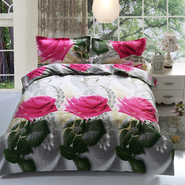 4pcs 3d bed set bedding sets High pillowcase reactive printed bedclothes queen size bed linen-Dollar Bargains Online Shopping Australia