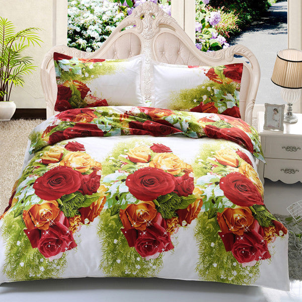 4pcs 3d bed set bedding sets High pillowcase reactive printed bedclothes queen size bed linen-Dollar Bargains Online Shopping Australia