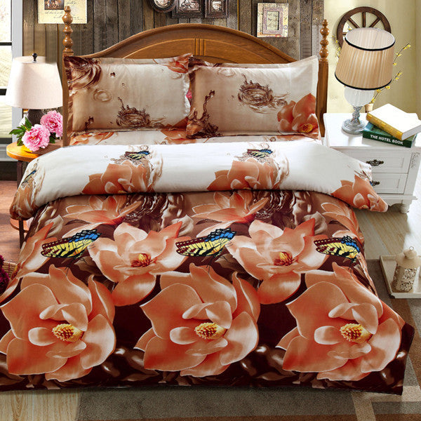 4pcs 3d bed set bedding sets High pillowcase reactive printed bedclothes queen size bed linen-Dollar Bargains Online Shopping Australia