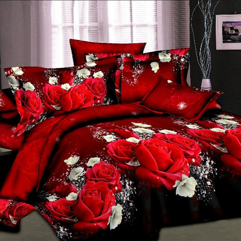 4pcs 3d bed set bedding sets High pillowcase reactive printed bedclothes queen size bed linen-Dollar Bargains Online Shopping Australia