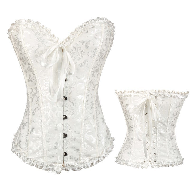 Satin Bone Lace Up Steampunk Corset Sexy Bustier Women Corselet Corset and Bustier Corset Overbust Slim Corset Strapless-Dollar Bargains Online Shopping Australia