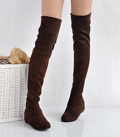 Size 34-43 Women Boots Winter Autumn Fashion Flat Bottom Boots Shoes Over The Knee High Leg Suede Long Boots Brand Designer-Dollar Bargains Online Shopping Australia