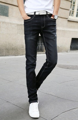 Fashion Men's Casual Stretch Skinny Jeans Trousers Tight Pants Solid Colors-Dollar Bargains Online Shopping Australia