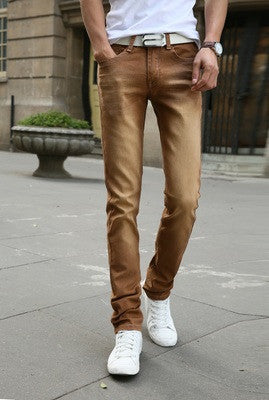 Fashion Men's Casual Stretch Skinny Jeans Trousers Tight Pants Solid Colors-Dollar Bargains Online Shopping Australia