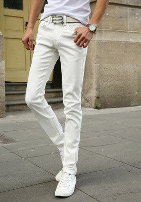 Fashion Men's Casual Stretch Skinny Jeans Trousers Tight Pants Solid Colors-Dollar Bargains Online Shopping Australia