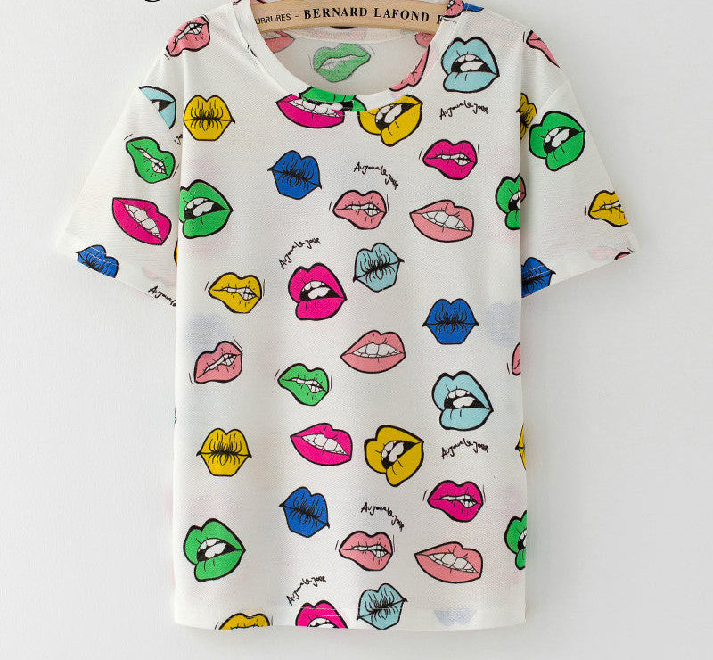 Fashion Vintage Summer Style Harajuku T Shirt Women Clothes Tops Emoji Funny Tee Shirts Ice Cream Print-Dollar Bargains Online Shopping Australia