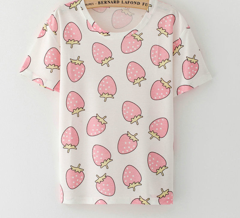 Fashion Vintage Summer Style Harajuku T Shirt Women Clothes Tops Emoji Funny Tee Shirts Ice Cream Print-Dollar Bargains Online Shopping Australia