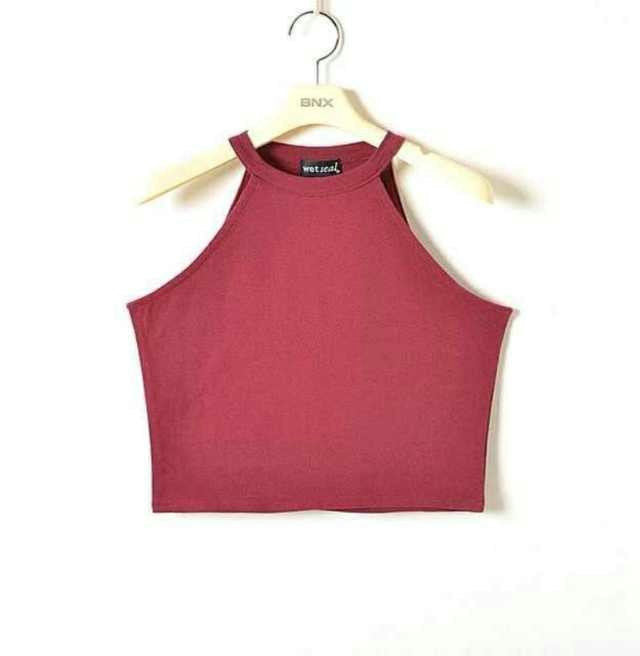 5 colors Women Summer Tight 100% Cotton Elastic Crop Tops Cute Sleeveless T-shirts Lady Sexy Stretchable Cropped Tees-Dollar Bargains Online Shopping Australia