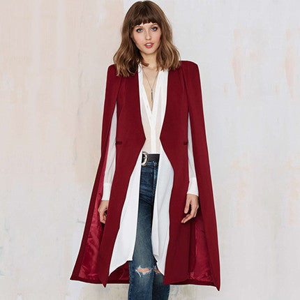 Autumn Fashion Women 3 Colors Open Stitch Cloak Trench Coats Outwears Poncho Coat-Dollar Bargains Online Shopping Australia