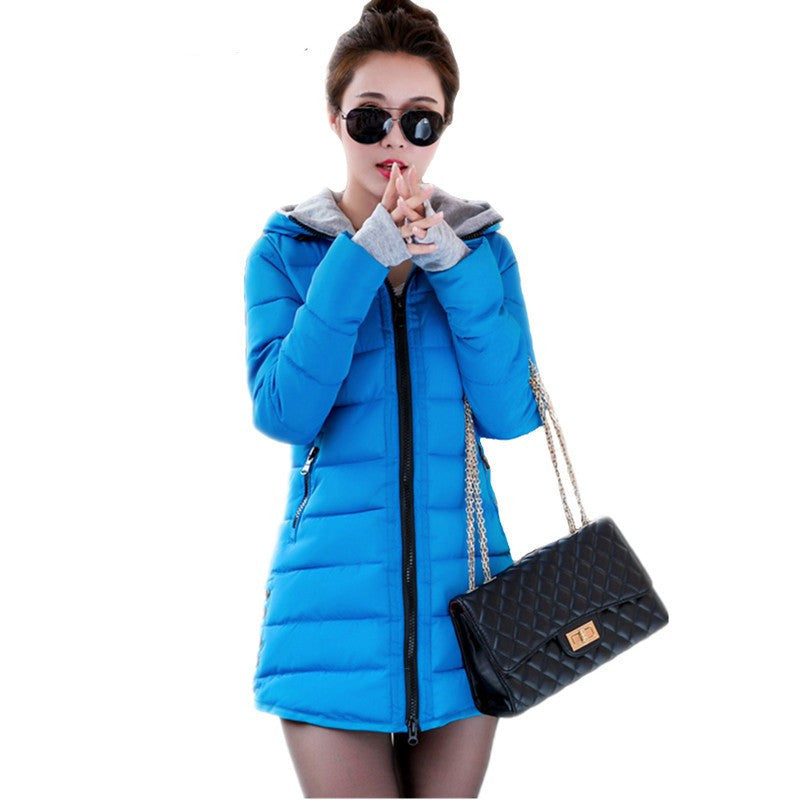 Women's Jacket Winter Medium-Long Down Cotton Parka Plus Size Coat Slim Ladies Casual Clothing TFR2-Dollar Bargains Online Shopping Australia