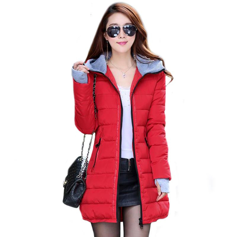 Women's Jacket Winter Medium-Long Down Cotton Parka Plus Size Coat Slim Ladies Casual Clothing TFR2-Dollar Bargains Online Shopping Australia