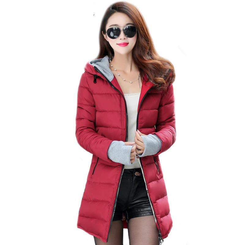 Women's Jacket Winter Medium-Long Down Cotton Parka Plus Size Coat Slim Ladies Casual Clothing TFR2-Dollar Bargains Online Shopping Australia
