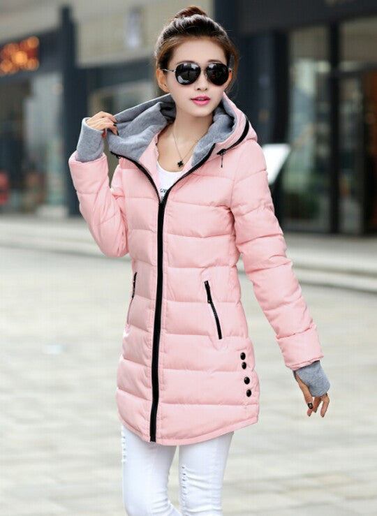 Women's Jacket Winter Medium-Long Down Cotton Parka Plus Size Coat Slim Ladies Casual Clothing-Dollar Bargains Online Shopping Australia