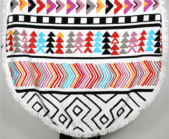 24 styles Arrival 100% Cotton Round Bohemia Printed Tassel Knitted Beach Towel toalla playa serviette de plage towel-Dollar Bargains Online Shopping Australia
