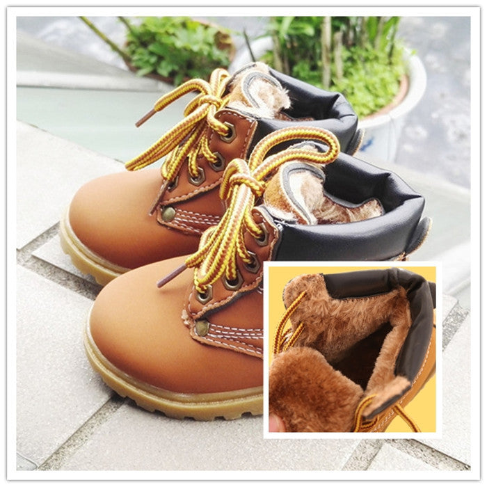 Comfy kids winter Fashion Child Leather Snow Boots For Girls Boys Warm Martin Boots Shoes Casual Plush Child Baby Toddler Shoe-Dollar Bargains Online Shopping Australia