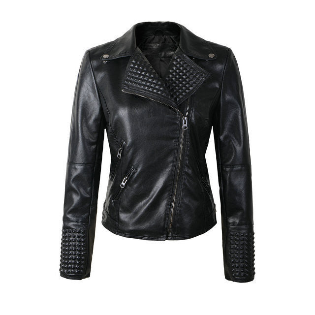 Women Leather Jackets Fashion Female Rivet Winter Motorcycle Brand Coat Outwear-Dollar Bargains Online Shopping Australia
