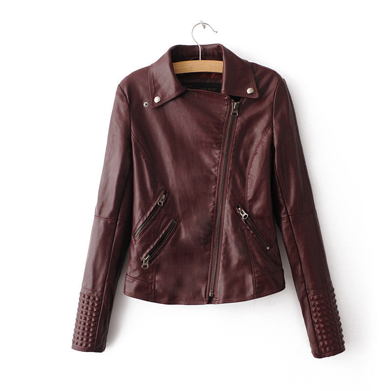 Women Leather Jackets Fashion Female Rivet Winter Motorcycle Brand Coat Outwear-Dollar Bargains Online Shopping Australia