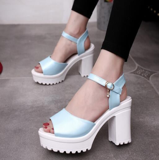 summer fish mouth Sponge fish mouth Women's shoes Waterproof Thick with High-heeled sandals female S130-Dollar Bargains Online Shopping Australia