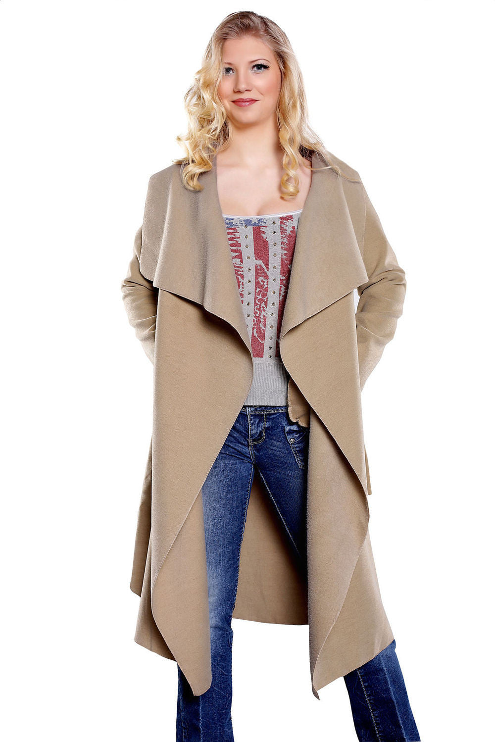 spring fashion Casual women's wool blend Trench Coat long Outerwear loose clothes for lady good-Dollar Bargains Online Shopping Australia