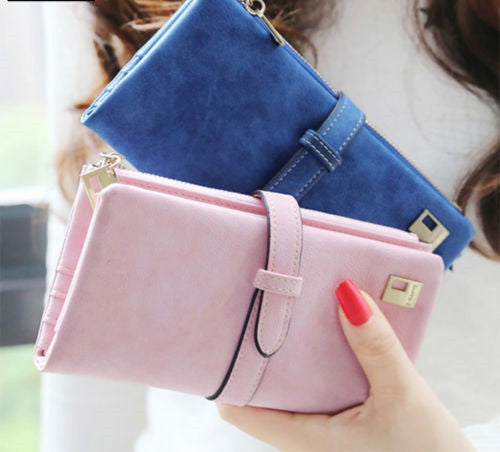 Susan' HOT Women Ladies Female Long Matte PU Leather Hasp Clutch Wallets Coin Purses Card Holder Handbag Monedero-Dollar Bargains Online Shopping Australia