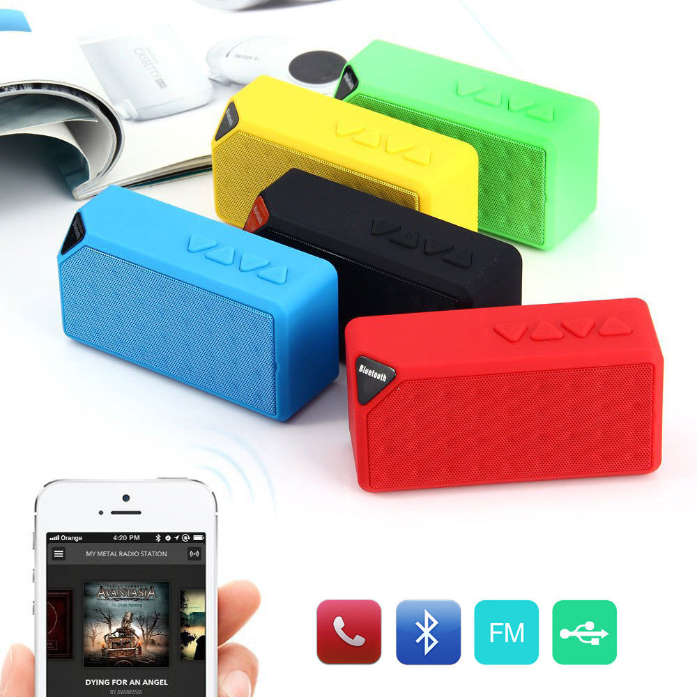 Mini Bluetooth Speaker X3 TF USB FM Radio Wireless Portable Music Sound Box Subwoofer Loudspeakers with Mic for iOS Android-Dollar Bargains Online Shopping Australia