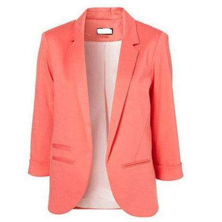 Autumn Fashion Women 7 Colors Slim Fit Blazer Jackets Notched Three Quarter Sleeve Blazer-Dollar Bargains Online Shopping Australia